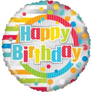 👉 Folieballon multikleur Globos Happy Birthday 45,5 Cm 681070100960