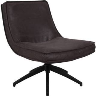 👉 Fauteuil antraciet leer kunstleder grijs Dimehouse Tommy - Industrieel Eco Zonder Armleuning Draaibaar 8720053566187