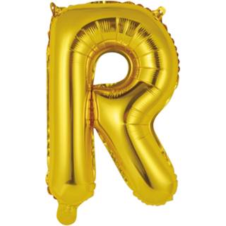 👉 Folieballon goud goudkleurig Amscan Letter R 34 Cm 194099035620