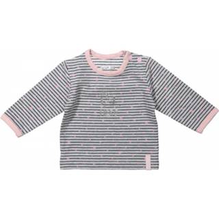👉 Grijs roze katoen 74 meisjes Dirkje T-shirt Stripe Grijs/roze Maat 8719052004653