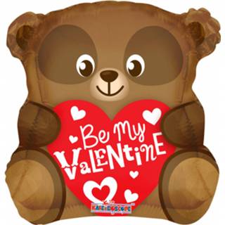 👉 Folieballon bruin rood wit Globos Be My Valentine 46 Cm Bruin/rood/wit 681070812399