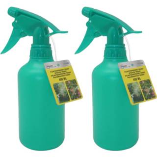 👉 Plantenspuit groen kunststof 2x Stuks Plantenspuit/plantensproeier 400 Ml - Plantensproeiers Plantenspuiten 8720576334904