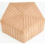 👉 Poef zandkleur beige stoffen textiel One Size Lage – Hocker Kruk Hexagon Geometrisch Minimalistisch Ontwerp 80x80x35cm 8720359708939