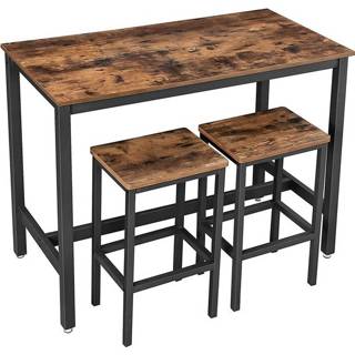 👉 Bartafel spaanplaat One Size bruin IBella Living - set met 2 barkrukken Barstoelen tafel 8785261770788