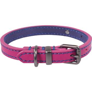 👉 Hondenhalsband roze blauw leer leder Joules 45,5-56 Cm Roze/blauw 5025659055558