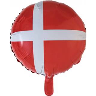 👉 Folieballon rood wit Globos Denemarken 45,5 Cm Rood/wit 5712735005629