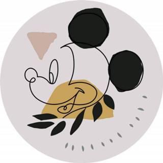 👉 Zelfklevend fotobehang papier multikleur Komar Mickey Modern Art 128x128cm Rond 4055065180439