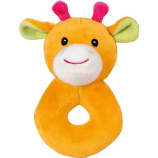 👉 Rammelaar oranje pluche Happy People Giraf Junior 14 Cm 4008332401874