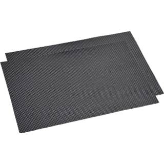 👉 Placemat zwart kunststof 2x Rechthoekige Placemats Geweven 29 X 43 Cm - Placemats/onderleggers Keukenbenodigdheden Tafeldecoratie 8720276467964