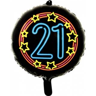 👉 Folieballon zwart Wefiesta 21 Neon 45 Cm 5712735017424