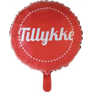 👉 Folieballon rood wit Globos Tillykke 45,5 Cm Rood/wit 5712735004493