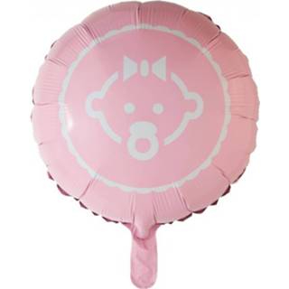 👉 Folieballon roze wit baby's meisjes Globos Baby Girl 45,5 Cm Roze/wit 5712735004516