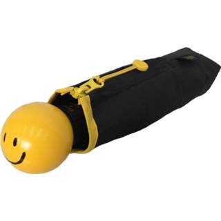 👉 Stormparaplu zwart geel Smati Smile For Her Opvouwbare - Compact Auto Open/Dicht ø 91 cm Zwart/Geel 3760042161035