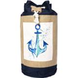 👉 Strandtas riet Color-Blauw One Size vrouwen Anemoss Anchor Jute Tas - Strandtassen Dames 8681126431484