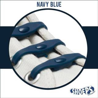 👉 Elastische veter blauw One Size marine 14x Shoeps veters navy - Sneakers/gympen/sportschoenen elastieken Hulp bij strikken 8720147205077
