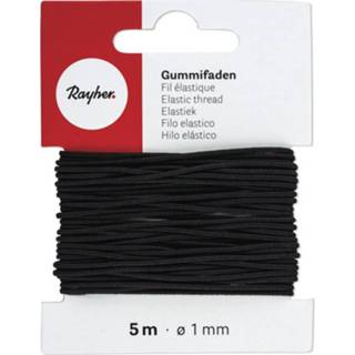 👉 Elastieken band active zwart elastiek 1 mm dik - 5 meter