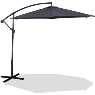 👉 Zweefparasol grijs metaal Homra Alpha Deluxe - Ø300 Cm Donkergrijs 8719558288069