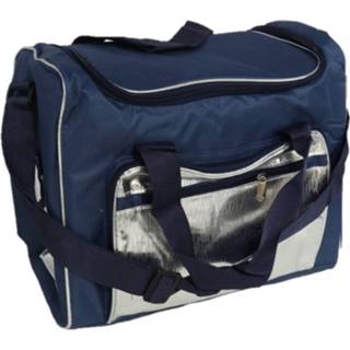 👉 Koeltas blauw zilver polyester One Size Grote schoudertas blauw/zilver 36 x 22 30 cm 21 liter - Koeltassen 8430540426947