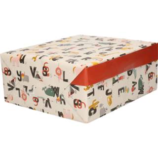 👉 Inpakpapier grijs groen 3x Rollen inpakpapier/cadeaupapier alfabet thema 300 x 70 cm grijs/groen - Cadeauverpakking kadopapier Geschenkverpakking op rol 8720576253632