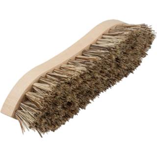 👉 Schrobborstel bruin hout fiber One Size van met fiber/palmvezel spitse neus - Schoonmaakartikelen/schoonmaakborstels 4014529302930