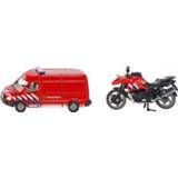 👉 One Size rood Speelgoed brandweer en motor set 20 cm - 112 Hulpdiensten wagen 4006874316564