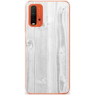 👉 Bumper hoesje wit Xiaomi Redmi 9T | Poco M3 White Wood 8720632569219