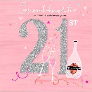 👉 Verjaardagskaart kleindochter Greetz | champagne 21st bday