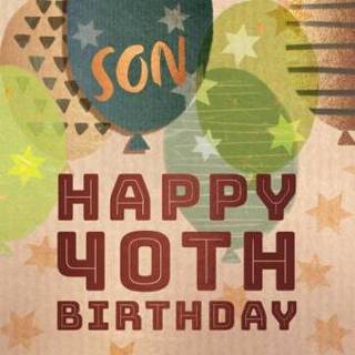 Verjaardagskaart zoon Greetz | Happy 40th birthday