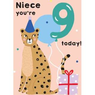 👉 Verjaardagskaart nichtje Greetz | Niece you're 9 today!