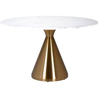 👉 Eettafel goud marmer active Tenille rond met blad 130cm