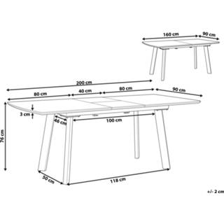 👉 Eettafel Donkere Houtkleur zwart bruin donkerbruin/zwart 160/200 x 90 cm uitschuifbaar SALVADOR 4251682243483