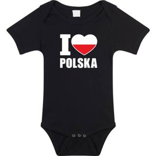 👉 Rompertje active jongens meisjes zwart I love Polska / Polen landen en