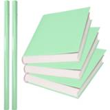 👉 Kado papier active pastel groen 2x Rollen kadopapier / schoolboeken kaftpapier 200 x 70 cm