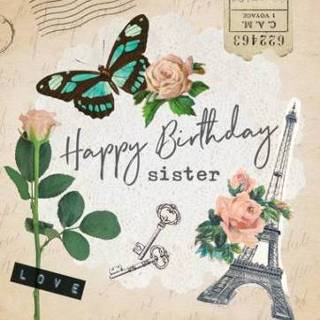 👉 Verjaardagskaart zusje Greetz | postcard Eiffeltoren