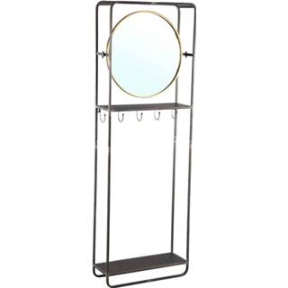 👉 Kapstok zwart metaal One Size Evita Met Spiegel 55 x 20 163,5 cm 8720014423306
