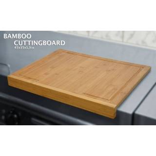 👉 Snijplank bamboe hout One Size bruin rechthoek met stootrand 45 cm - Snijplanken voor groente, fruit, vlees en vis Keuken/kookbenodigdheden 8720147692280