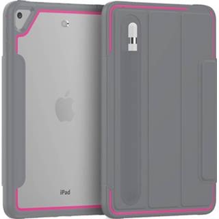 👉 Pencil transparante roze grijs active Case2go - Hoes voor Apple iPad Mini 7.9 (2019) Tri-Fold Book Case met Back en Houder Roze/Grijs 8719793127772