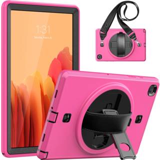 👉 Schouderband blauw active Case2go - Hoes voor Samsung Galaxy Tab A7 10.4 (2020) Hand Strap Armor Rugged Case met Licht 8719793147688