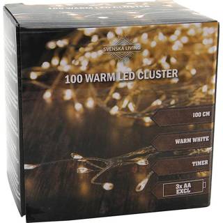 👉 Licht snoer active wit Cluster draadverlichting lichtsnoer met 100 lampjes warm op batterij cm