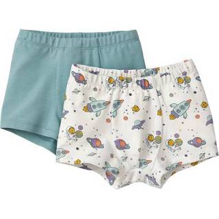 👉 Boxershort Boxershorts van bio-katoen met elastaan, set 2, natuurwit-motief/waterblauw 122/128 4052173813204