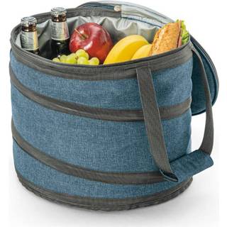 👉 Koeltas blauw grijs polyester One Size Opvouwbare blauw/grijs 30 x 26 cm 15 liter - Koeltassen 8720576215753