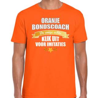 👉 Shirt oranje gouden synthetisch mannen King Glitter Kroon - T-shirt Heren Koningsdag Kleding 2xl 8719538926028