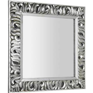 👉 Barok spiegel zilver houten hout vierkant Sapho Zeegras 90x90cm frame 6013925236298