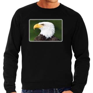 👉 Sweater zwart mannen Dieren met arenden foto voor heren - zeearend vogel cadeau trui