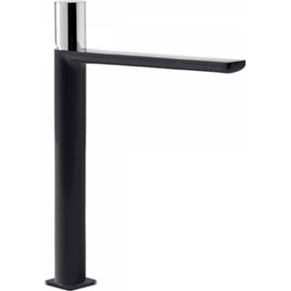 👉 Wastafelmengkraan zwart chroom messing mengkraan zonder waste Loft Colors opbouw knop keramisch standaard perlator Tres 1-Knop Uitloop Recht 28.2 cm Rond 8429546510194