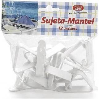 👉 Tafelkleed wit kunststof One Size 24x klemmen - 5 x 4 cm Tafelkleedklemmen Tafelzeilklemmen Tafellaken 8720576138403