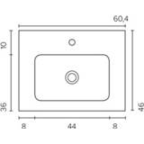 Badmeubelset melamine salt zie tekst verzonken in wastafel bruin BWS 60x46cm Met Grepen 2 Lades Hardsteen Scotch Oak 8719304926962
