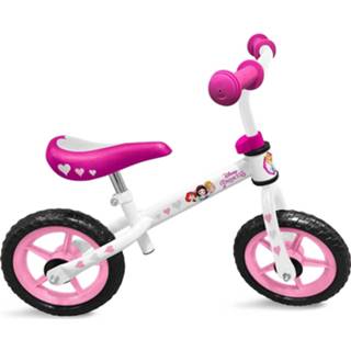 👉 Loopfiets wit roze staal meisjes Disney Met 2 Wielen Princess 12 Inch Wit/roze 3496278870228