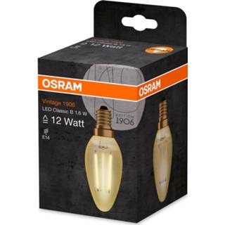 👉 Kaars goud warmwit a++ OSRAM LED E14 1,5W vintage filament 825
