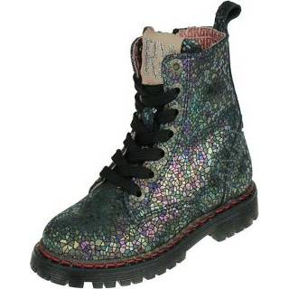 👉 Veterboots multicolour metallic leer combi leder meisjesschoenen normaal meisjes verwisselbaar Red Rag Veterboot, 8719989465688